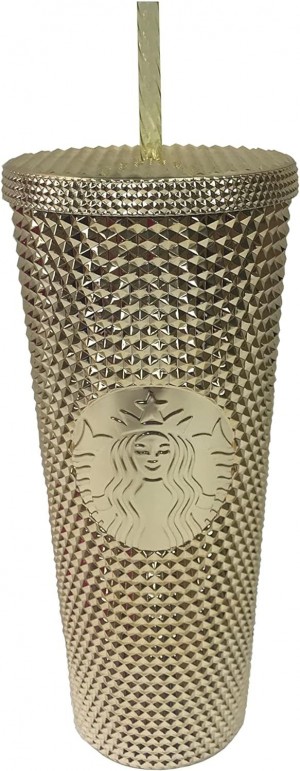 Gold Starbucks Gold Studded Tumbler 2022 Fall Winter Holiday Bling (24 Oz - Venti) | 562-NKRDUV