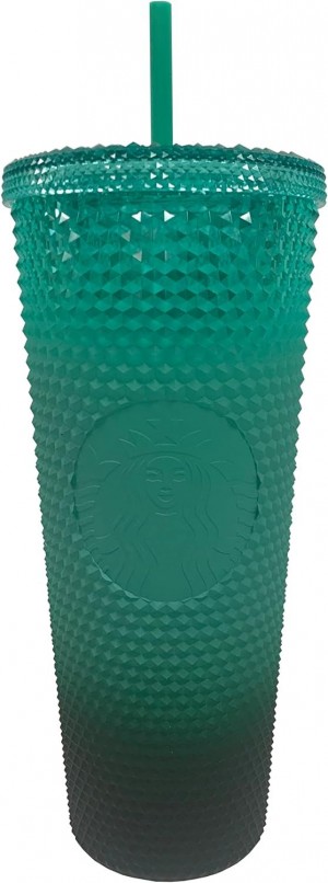 Green Starbucks Green Gradient Studded Acrylic Tumbler Fall Winter Holiday 2022 (24 Oz - Venti) | 640-HYOLKJ