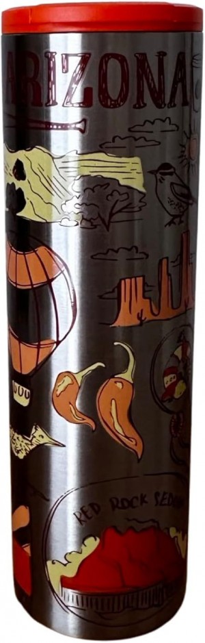 Grey Coffee Starbucks Arizona Vacuum Insulated Stainless Steel Traveler Tumbler Coffee Mug 16 Oz | 512-YJBKMP