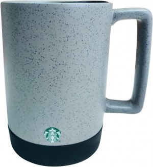 Grey Starbucks Grey/Black Speckled Ceramic Desktop Mug Silicone Nonslip Bottom With Press-in Lid, 14 Fl Oz | 367-ZSFMPX