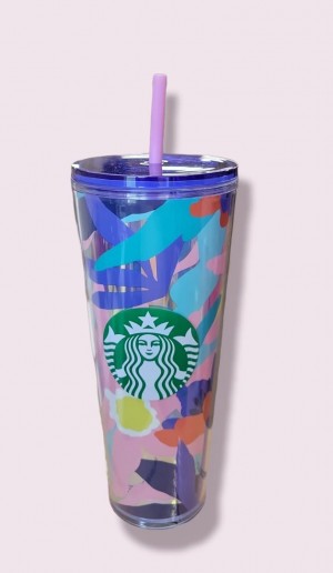 Multicolor Starbucks Company Summer 2021 Collection - Cold Cup With Lid And Straw, Venti, 24oz | 071-LEGPQA