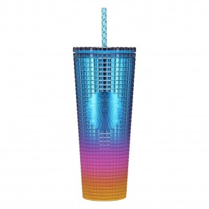 Multicolor Starbucks Rainbow Gradient Plastic Cold Cup 24oz | 746-DFXCLY