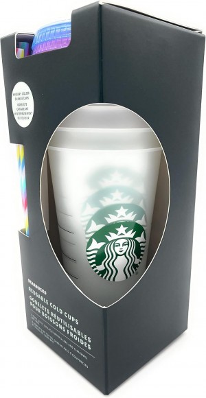 Multicolor Starbucks Reusable Cold Cups With Lids And Straws (5 Pack), 24oz Each | 856-PZXWBY