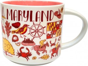 Red Starbucks Maryland Ceramic Mug Been There Series Across The Globe Collection, 14 Ounces | 482-BHILQO