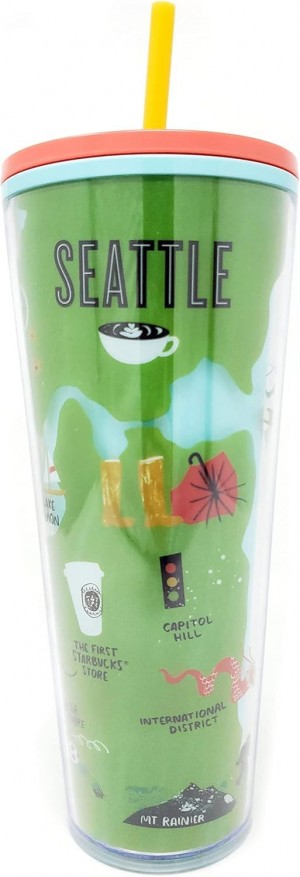 Red Starbucks Seattle Local Collection Cold Cup Tumbler Venti 24 Oz | 973-JWRLYA