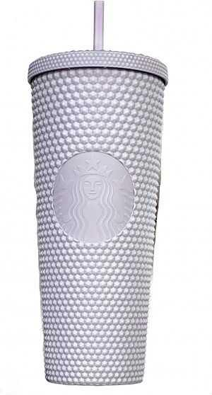 White Starbucks 2021 Holiday Bling Studded Cold Cup Tumbler 24oz | 137-NWMDRE