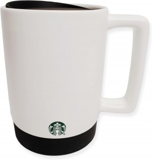 White Starbucks 2023 White Mug W/Rubber Bottom & Lid | 14oz | 571-KXLZGC