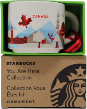 White Starbucks You Are Here Series Canada Ceramic Demitasse Ornament Mug, 2 Oz | 261-XLKFIS