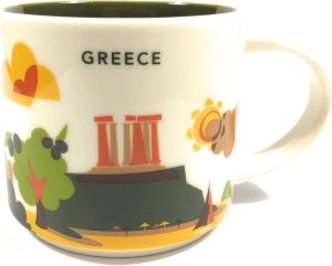 White Starbucks You Are Here' Yah City Mug - Greece. | 083-GOUTPB