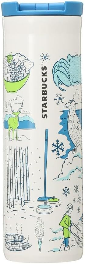 Blue Starbucks 2021 Hokkaido Been There Series Stainless Steel Bottle, 16.5 Fl Oz (473 Ml), Blue | 379-IWSYTL