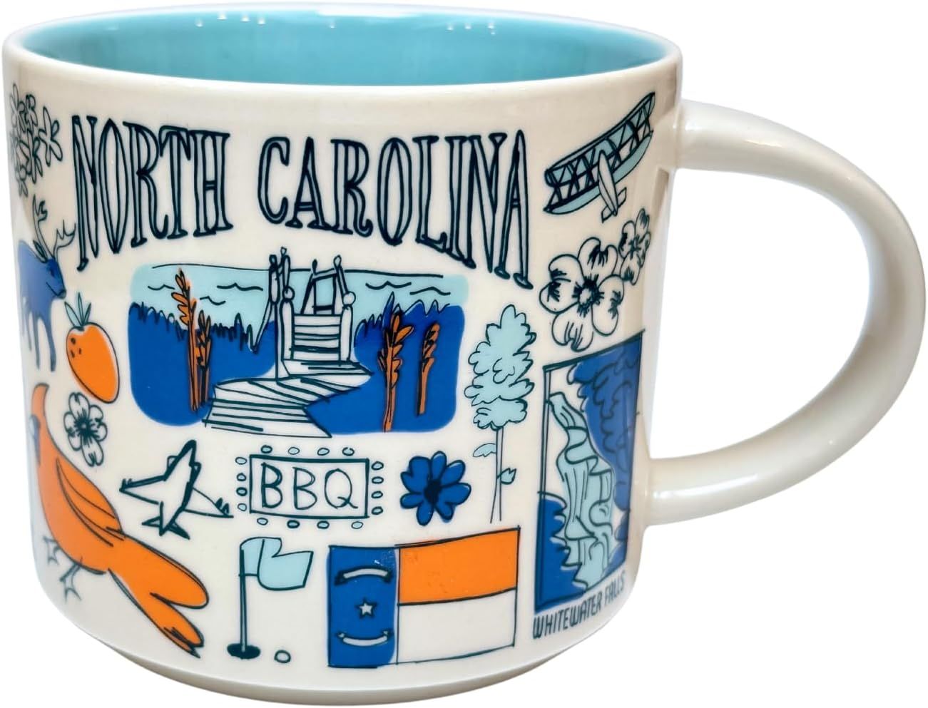 Blue Starbucks Been There Series Collection North Carolina Coffee Mug New With Box,14 Fluid Ounces | 521-CBQYAO