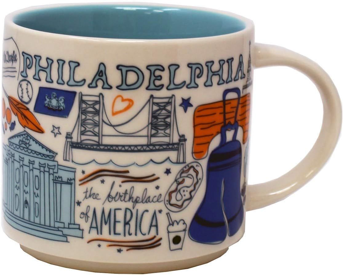 Blue Starbucks Been There Series Philadelphia Ceramic Mug, 14 Oz | 694-AKMPFB