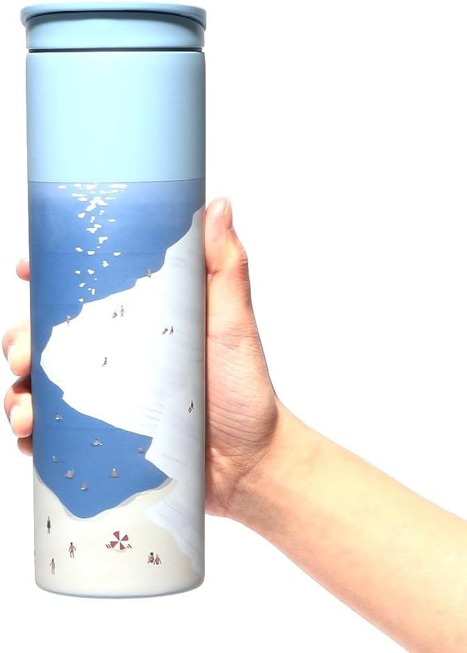 Blue Starbucks Japan Stainless Steel Bottle Seaside 473ml/15.9oz, Blue | 574-AQSWKE