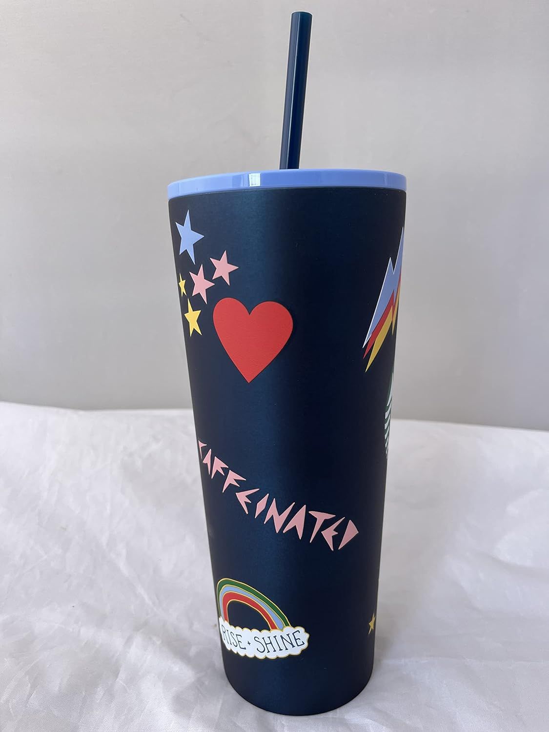 Blue Starbucks Stainless Steel Tumbler Chill Lips Hearts Venti 24 Oz | 514-OYNZPR