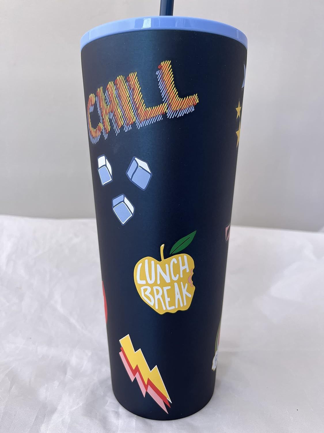 Blue Starbucks Stainless Steel Tumbler Chill Lips Hearts Venti 24 Oz | 514-OYNZPR