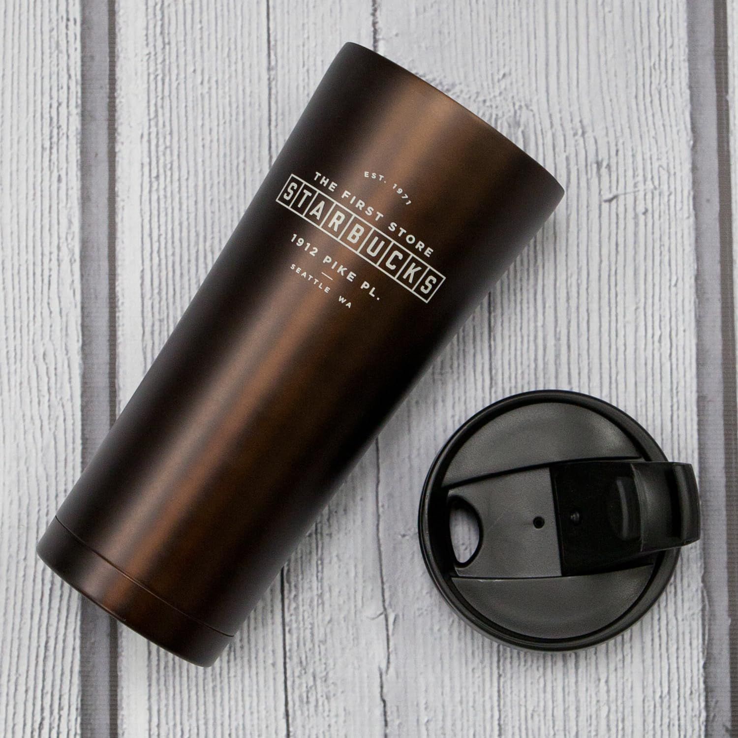 Brown Starbucks Pike Place Stainless Steel Tumbler, Brown, 16 Fl Oz | 026-GNPKUE