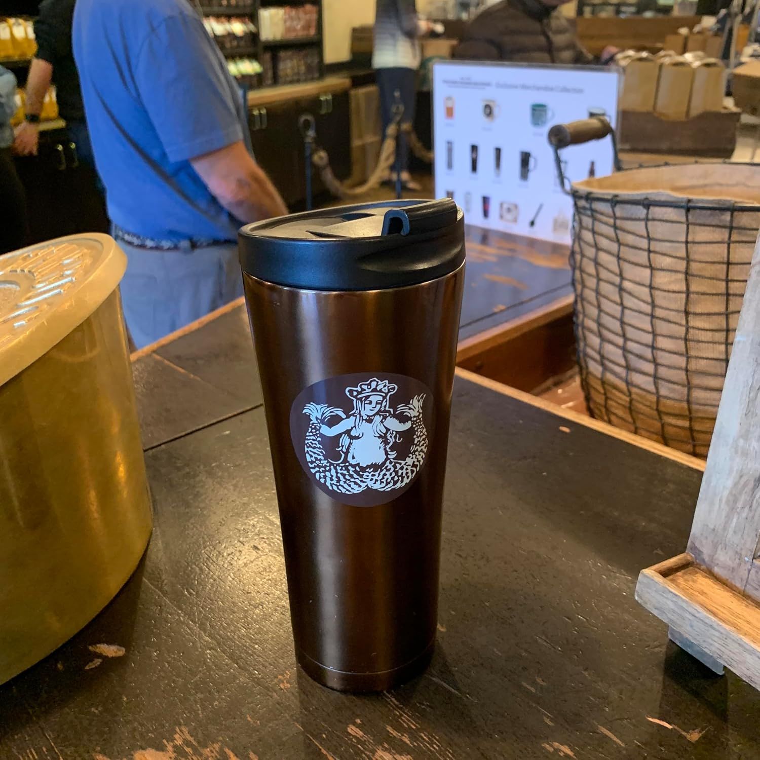 Brown Starbucks Pike Place Stainless Steel Tumbler, Brown, 16 Fl Oz | 026-GNPKUE