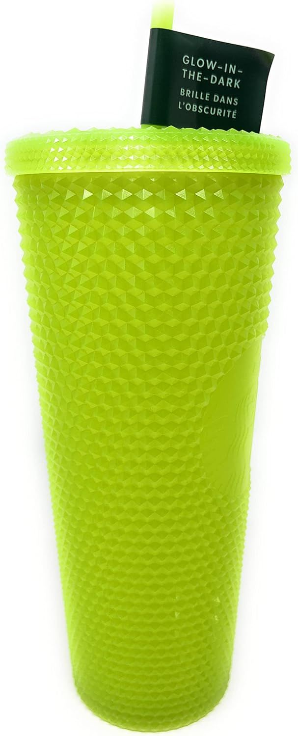 Green Starbucks 24 Oz Double Wall Glow In The Dark Black Light Uv Slime Green Cold Cup Tumbler | 093-IDNXUV