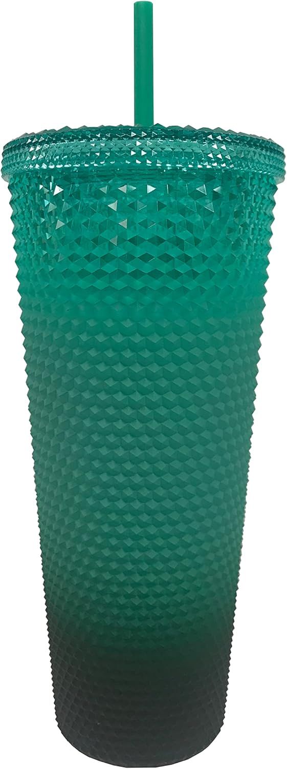 Green Starbucks Green Gradient Studded Acrylic Tumbler Fall Winter Holiday 2022 (24 Oz - Venti) | 640-HYOLKJ