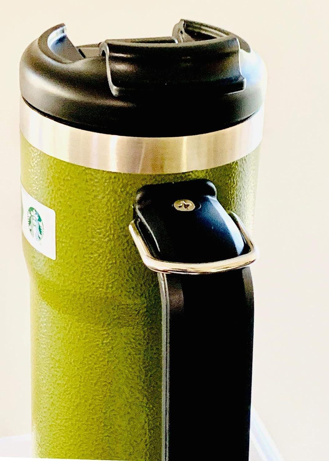 Green Starbucks Stanley Military Commitment Double Walled Hammered Stainless Steel Tumbler With Handle | 468-APMRGN