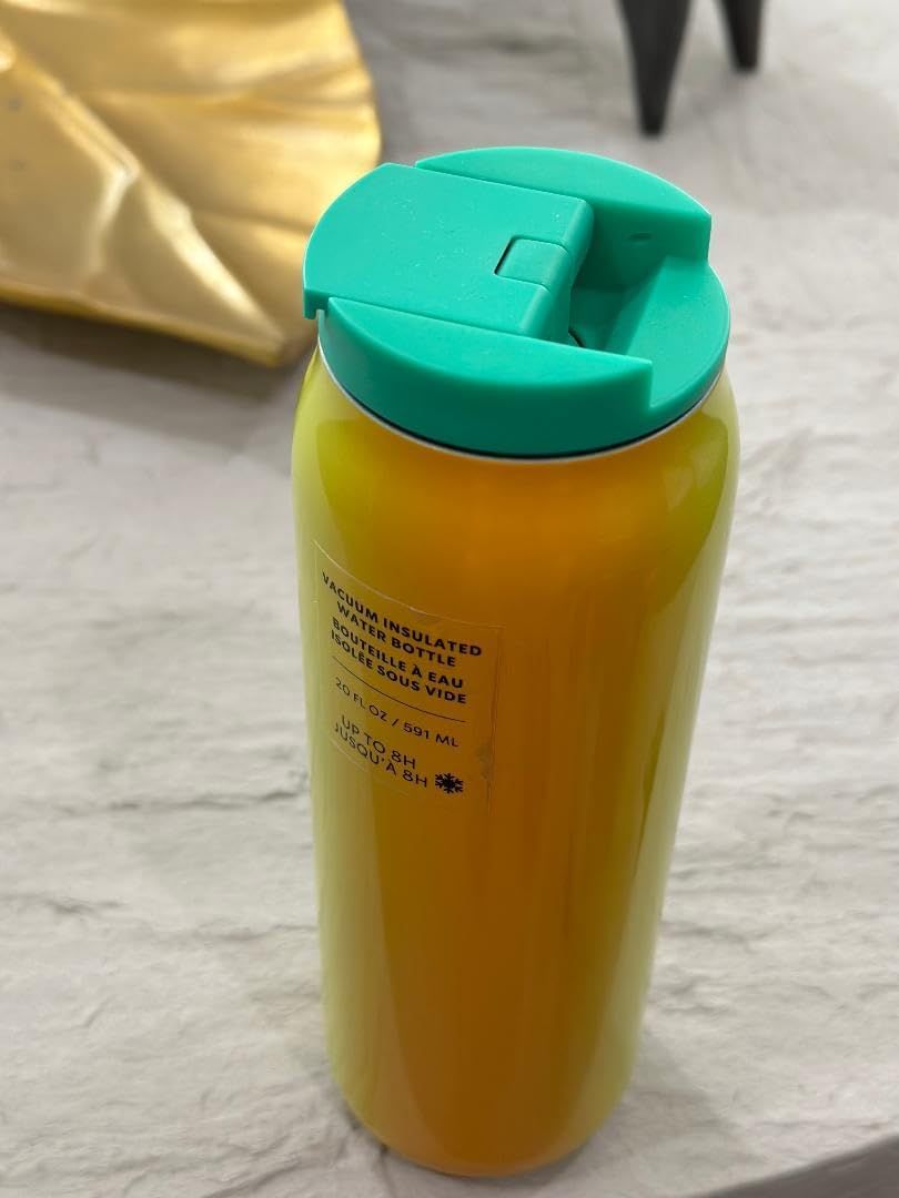 Mint Green Yellow Grey Starbucks 2022 Mint Green And Yellow Gradient Vacuum Insulated Stainless Steel Tumbler 20 Oz | 978-INWYXE