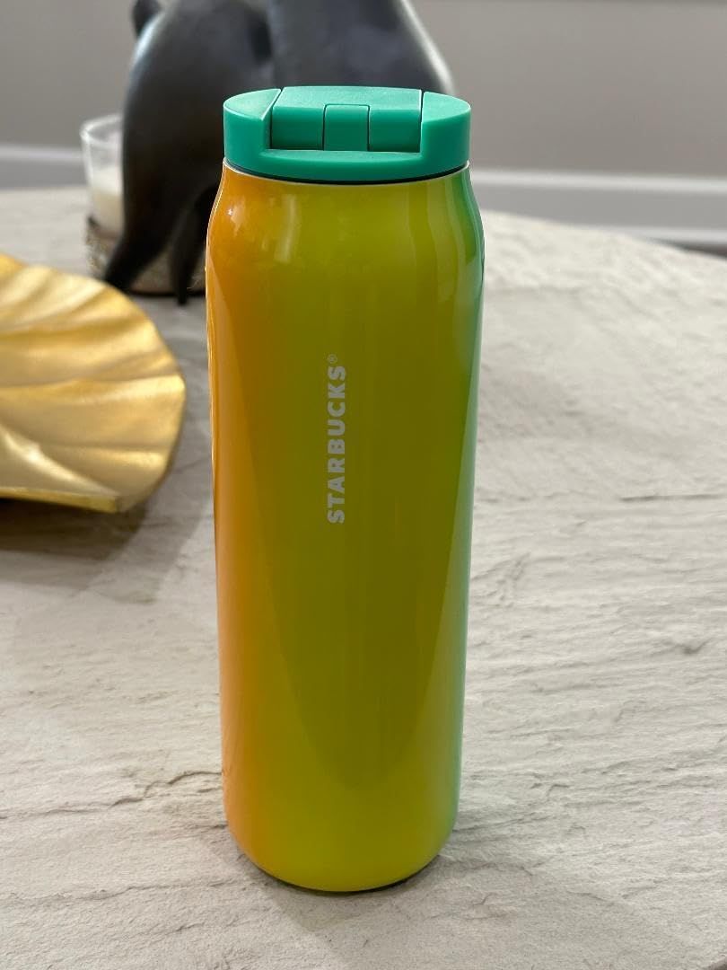 Mint Green Yellow Grey Starbucks 2022 Mint Green And Yellow Gradient Vacuum Insulated Stainless Steel Tumbler 20 Oz | 978-INWYXE