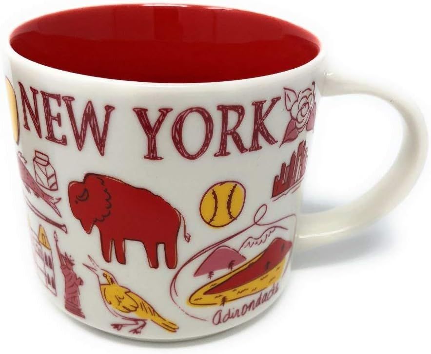 Red Starbucks Been There Series New York Knickerbocker State Ceramic Mug, 14 Oz | 946-GDHTQZ