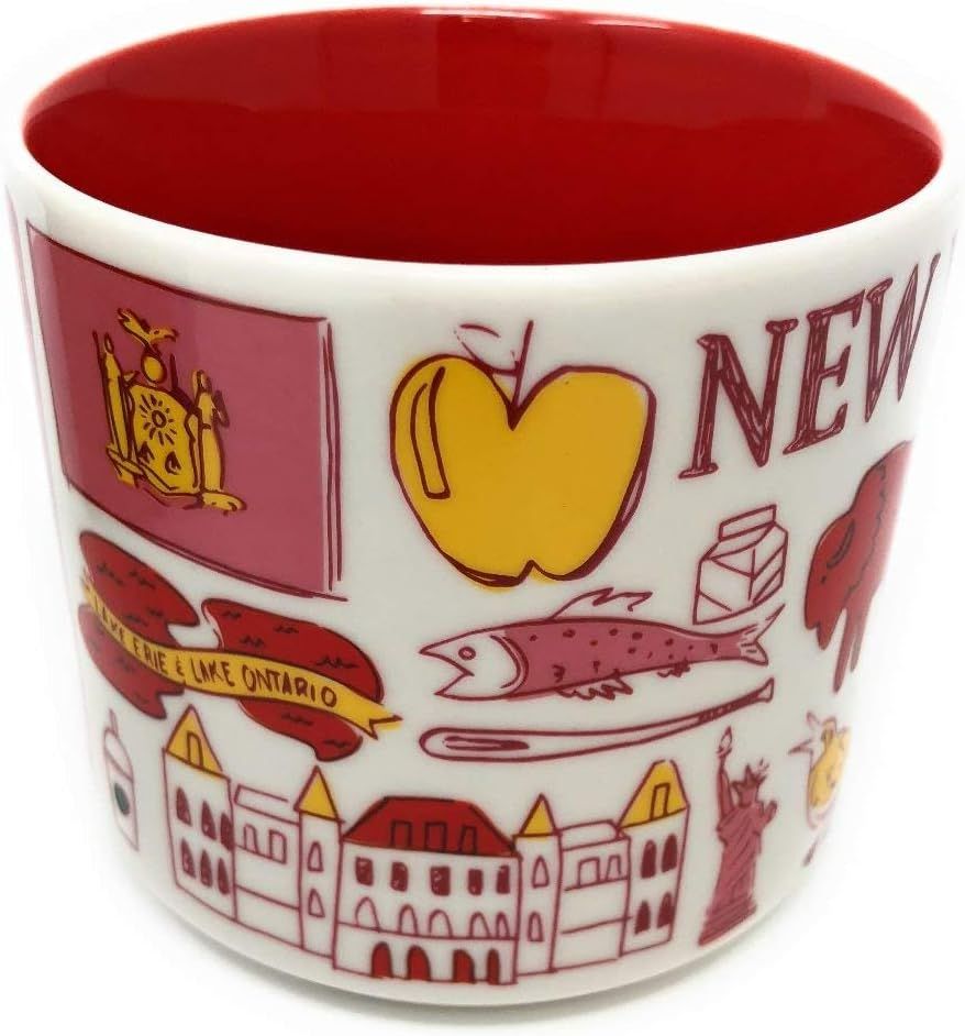 Red Starbucks Been There Series New York Knickerbocker State Ceramic Mug, 14 Oz | 946-GDHTQZ