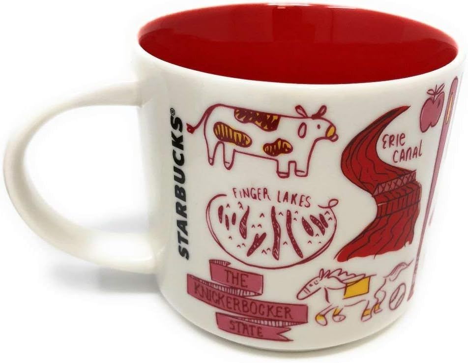 Red Starbucks Been There Series New York Knickerbocker State Ceramic Mug, 14 Oz | 946-GDHTQZ