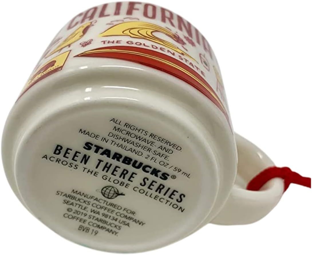 Red Starbucks California Been There Series Collection Ceramic Coffee Mug Demitasse Ornament 2 Oz | 648-FZCVQD