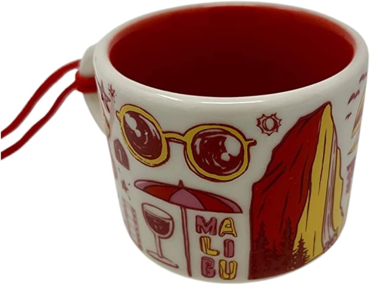 Red Starbucks California Been There Series Collection Ceramic Coffee Mug Demitasse Ornament 2 Oz | 648-FZCVQD