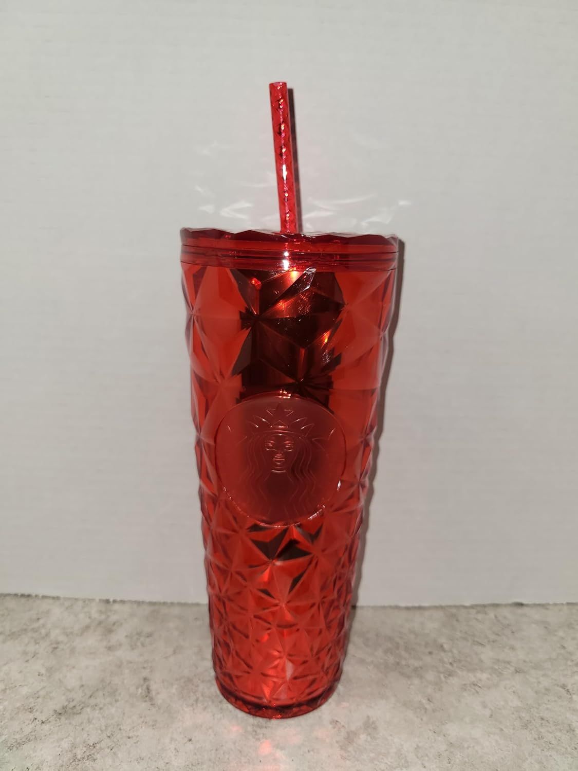 Red Starbucks Christmas Holidays Red Diamond Prism Crystal Venti 24oz Tumbler | 491-GORPYK