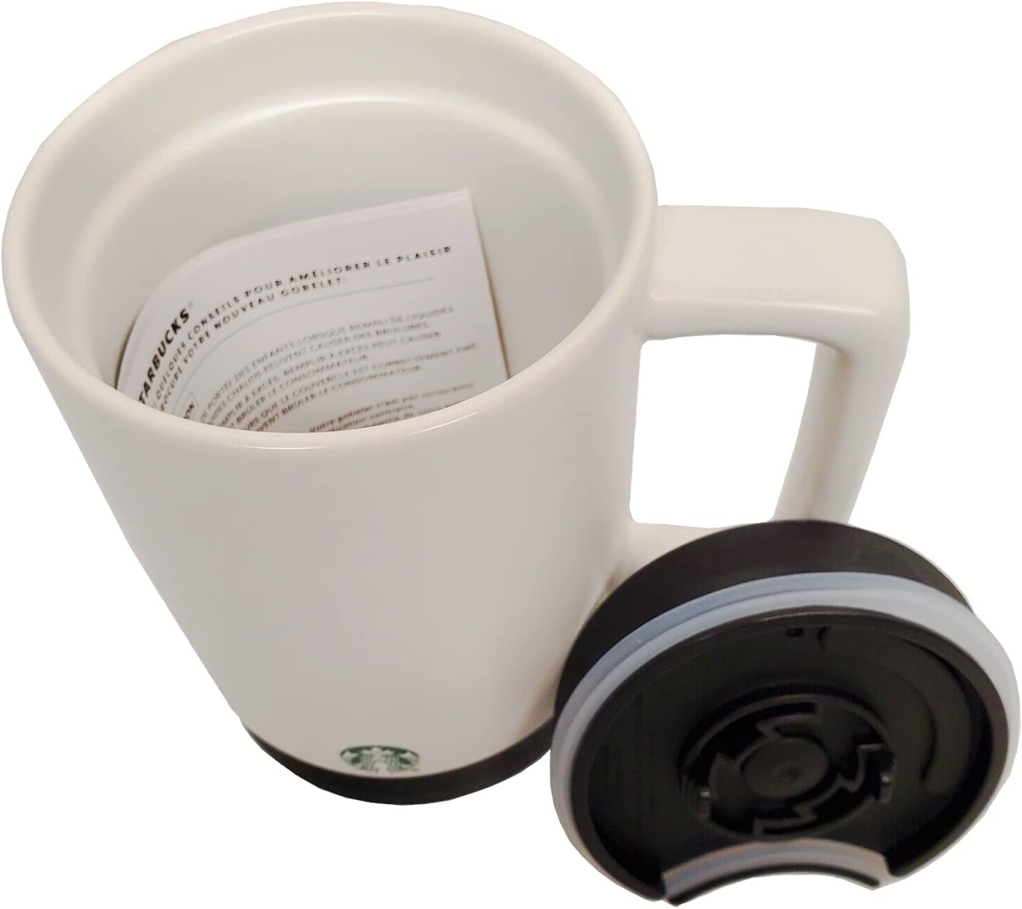 White Starbucks 2023 White Mug W/Rubber Bottom & Lid | 14oz | 571-KXLZGC