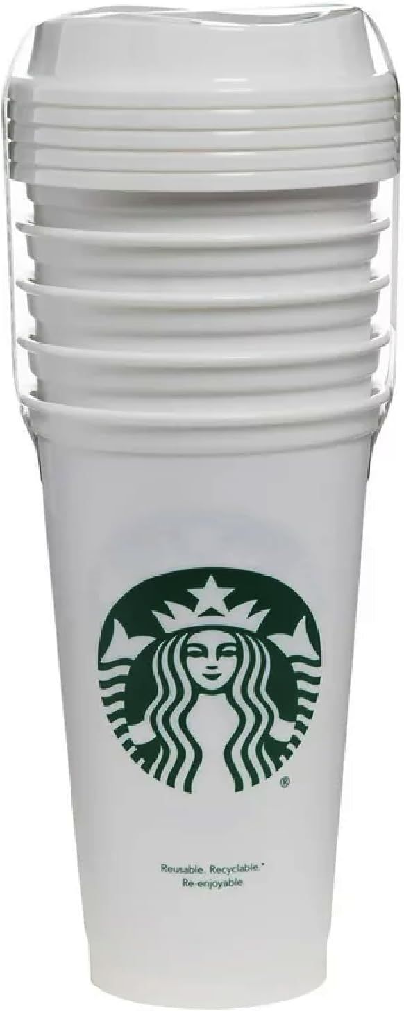 White Starbucks Set Of 5 16oz Reusable Hot Cups With Lid | 642-MJLTYR