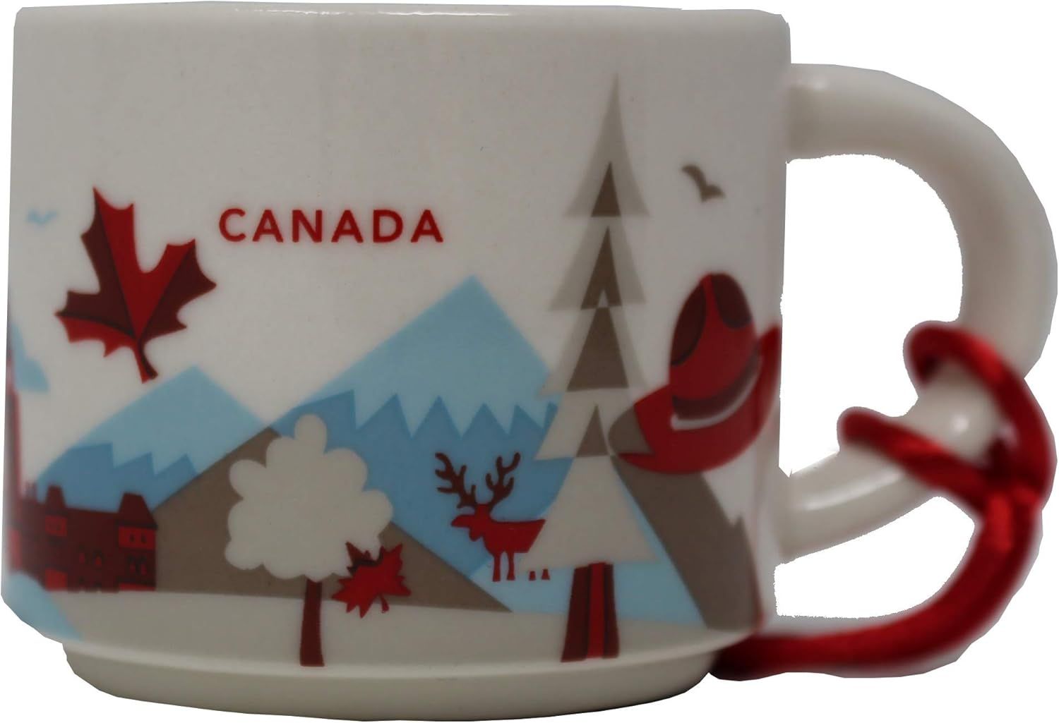 White Starbucks You Are Here Series Canada Ceramic Demitasse Ornament Mug, 2 Oz | 261-XLKFIS