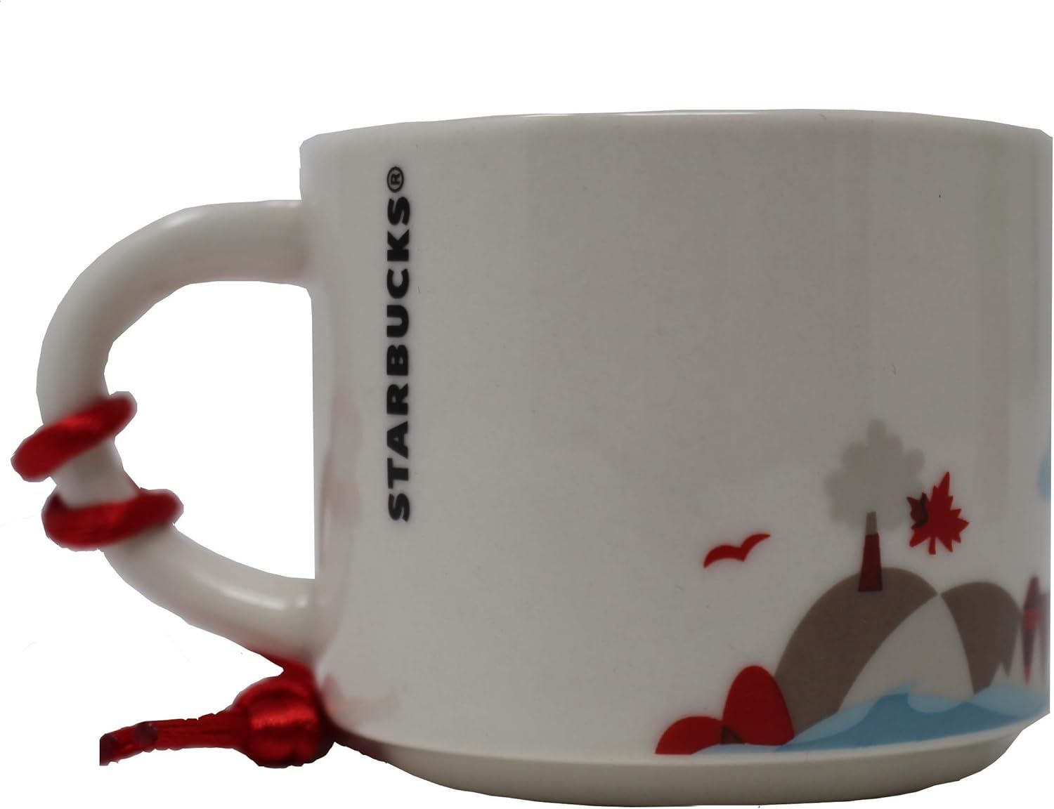 White Starbucks You Are Here Series Canada Ceramic Demitasse Ornament Mug, 2 Oz | 261-XLKFIS