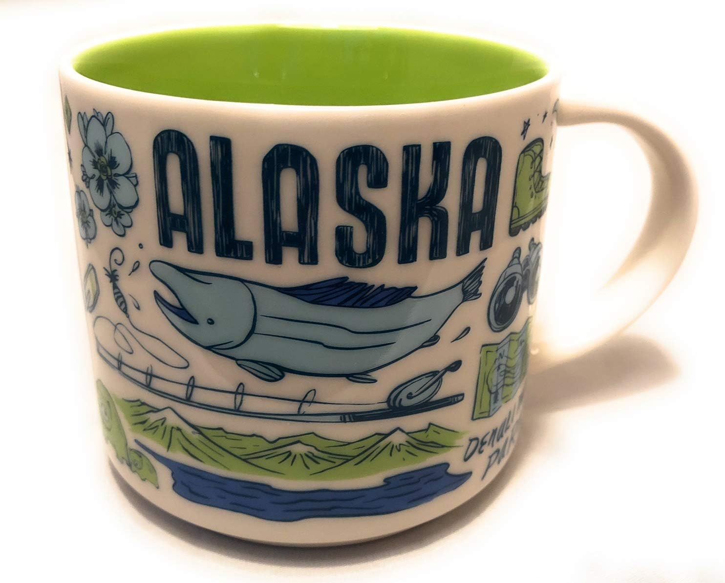 White / Blue / Green Starbucks Alaska Been There Series Across The Globe Collection Coffee Mug 14 Ounce | 258-USNYBI