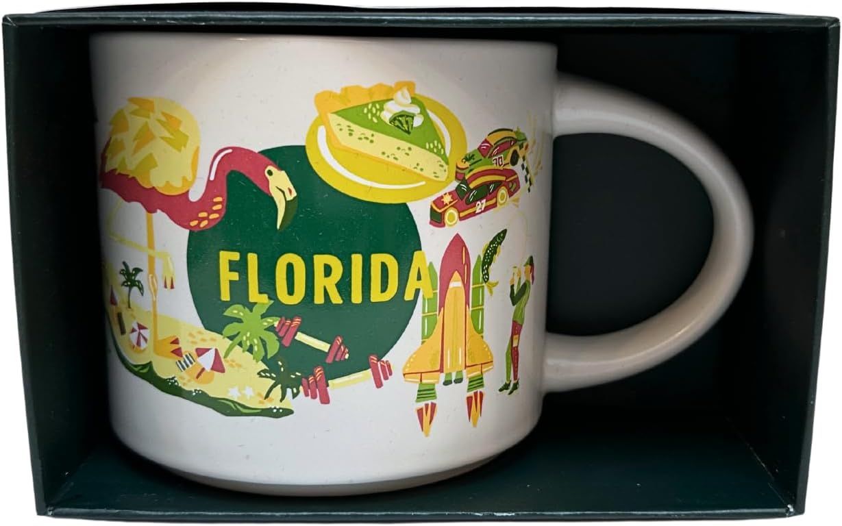 Yellow Starbucks Discovery Series Florida Ceramic Mug, 14 Oz | 059-BMWVKN