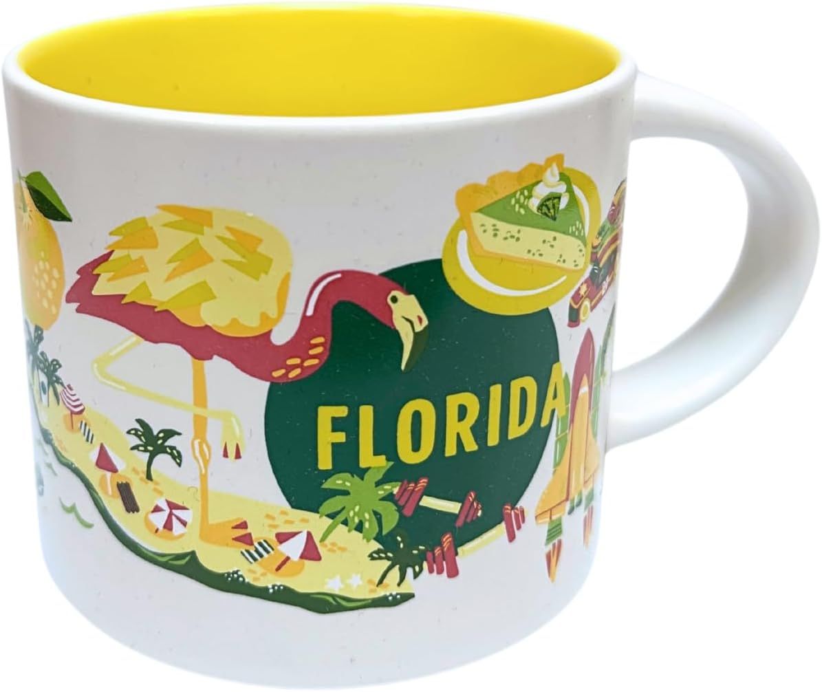 Yellow Starbucks Discovery Series Florida Ceramic Mug, 14 Oz | 059-BMWVKN